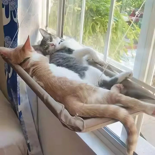 New Life U™ Sky-Lounge™ Cat Window Hammock – Space-Saving Hanging Sunbed with Industrial Strength Suction Cups, All-Seasons Breathable Mesh & Easy-Install Frame